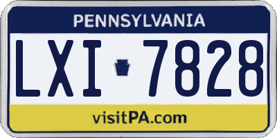 PA license plate LXI7828