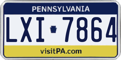 PA license plate LXI7864