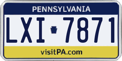 PA license plate LXI7871