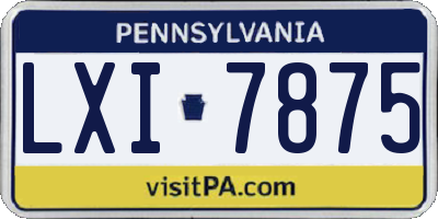 PA license plate LXI7875