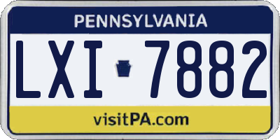 PA license plate LXI7882