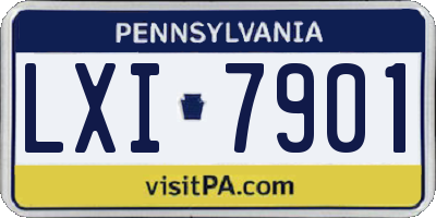 PA license plate LXI7901