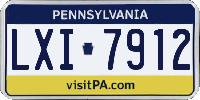 PA license plate LXI7912