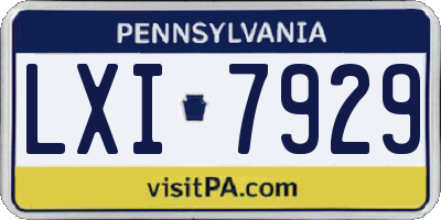 PA license plate LXI7929