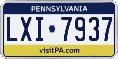PA license plate LXI7937
