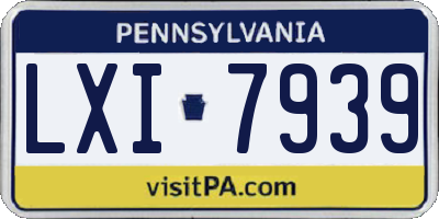 PA license plate LXI7939