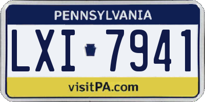 PA license plate LXI7941
