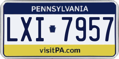 PA license plate LXI7957