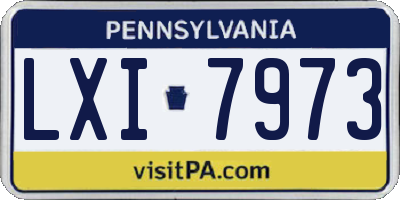 PA license plate LXI7973