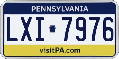 PA license plate LXI7976