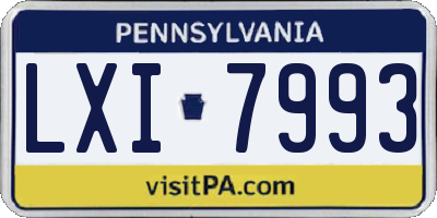 PA license plate LXI7993