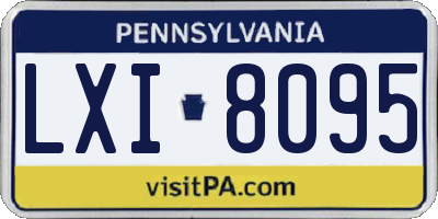 PA license plate LXI8095
