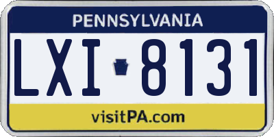 PA license plate LXI8131