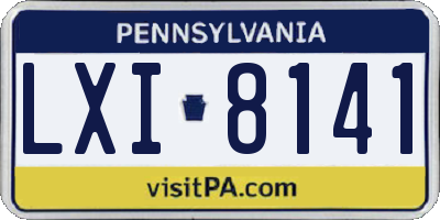 PA license plate LXI8141