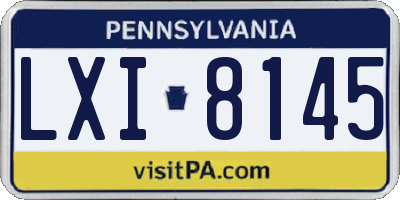 PA license plate LXI8145