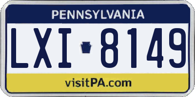 PA license plate LXI8149