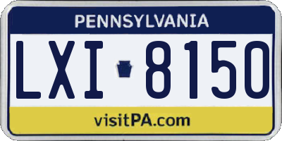 PA license plate LXI8150