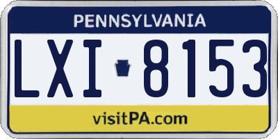 PA license plate LXI8153