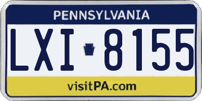 PA license plate LXI8155