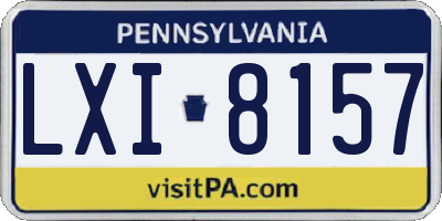 PA license plate LXI8157