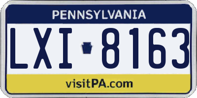 PA license plate LXI8163