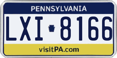 PA license plate LXI8166