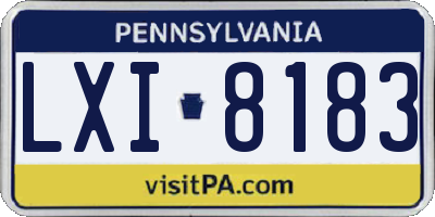 PA license plate LXI8183