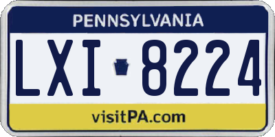 PA license plate LXI8224