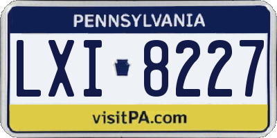 PA license plate LXI8227