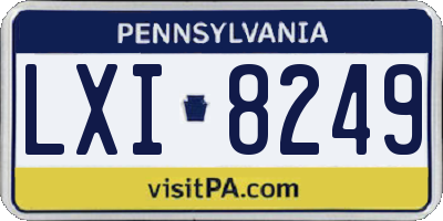 PA license plate LXI8249