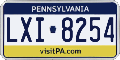 PA license plate LXI8254