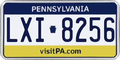 PA license plate LXI8256