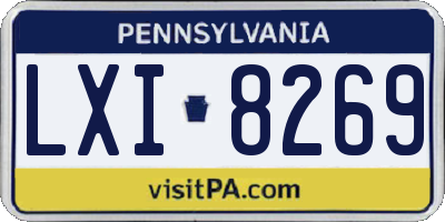 PA license plate LXI8269