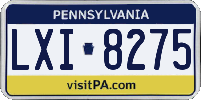 PA license plate LXI8275
