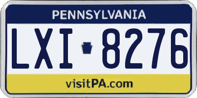 PA license plate LXI8276