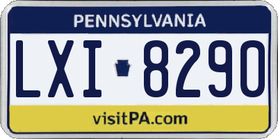 PA license plate LXI8290