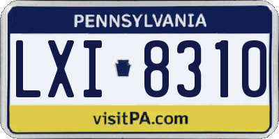 PA license plate LXI8310