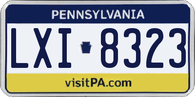 PA license plate LXI8323