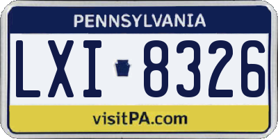 PA license plate LXI8326