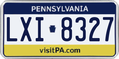 PA license plate LXI8327