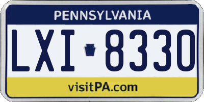 PA license plate LXI8330