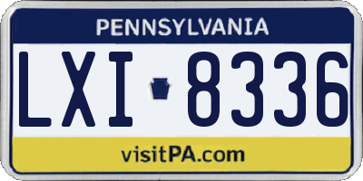 PA license plate LXI8336
