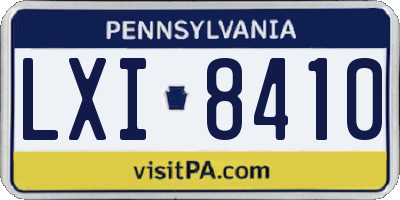 PA license plate LXI8410