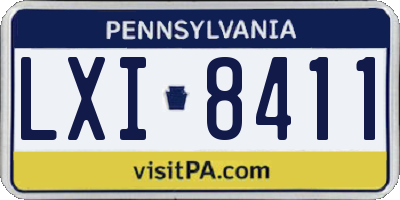 PA license plate LXI8411