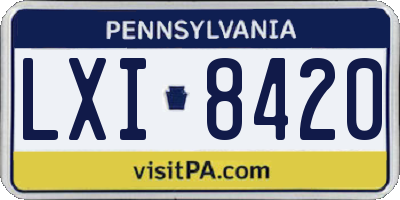 PA license plate LXI8420