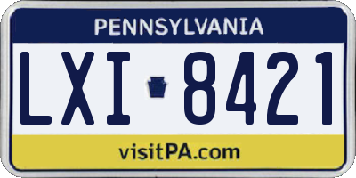 PA license plate LXI8421