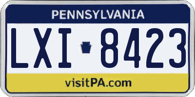 PA license plate LXI8423