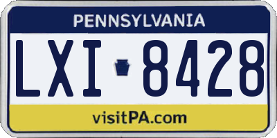 PA license plate LXI8428