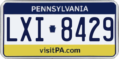 PA license plate LXI8429