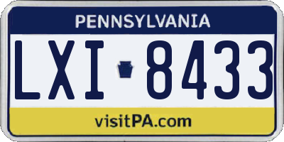 PA license plate LXI8433